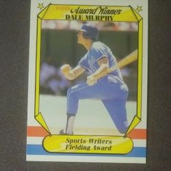 1987 Fleer Dale Murphy Atlanta Braves #26 Award Winner Sports Writers Fielding Baseball Card Vintage Collectible Trading MLB Major League Pro