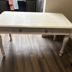 White wooden desk