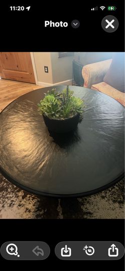Shoot me your best offer Solid Wood 42" Round Black Pedestal Dining Table - Farmhouse Style
