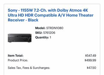 Sony STR-DN1080 7.2-Ch A/V Home Theater Receiver