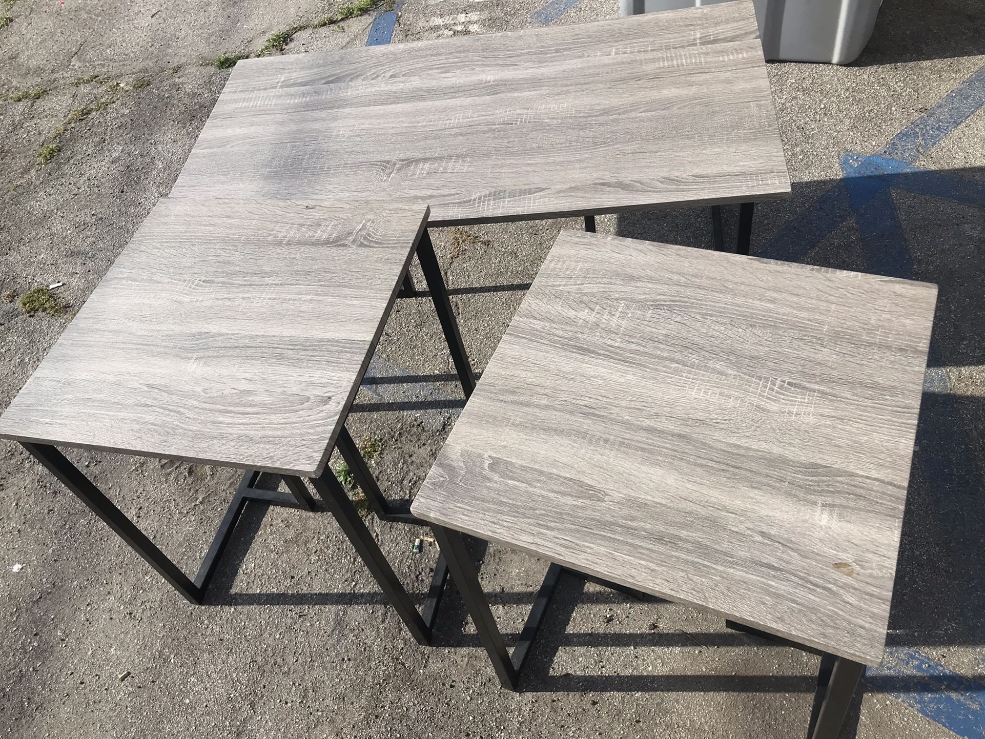 Gray Coffee Table & Matching End Tables