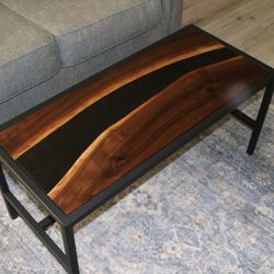 Black Epoxy Walnut Coffee Table