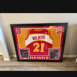 Dominique Wilkins autographed jersey custom framed