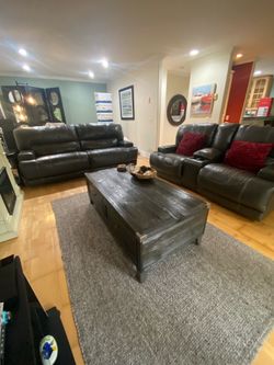 Leather sectional recliners