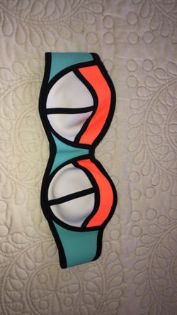 Abstract print bikini top