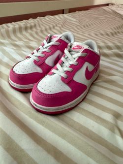 Nike Dunk Low Pink and White Toddler Sneakers