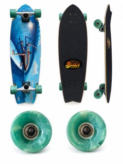 sunset skateboards jay alder's cut lip 9.75" complete cruiser