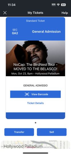 [1] NoCap BirdNest Tour Los Angeles Show Ticket 10/23 