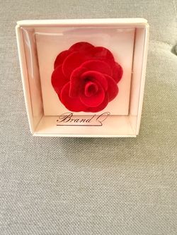 Red Camellia Flower Brooch Pin