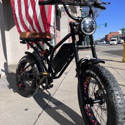 (750W/1000W/48V ELITE Electric Chopper E-Bike, 25ah/48V🔋, 28-32mph, 30-80 Mile Range 