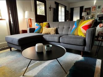 London Gray Modern L-Shape Sectional Sofa from Living Spaces