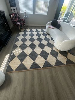 Rugs USA Louie Diamond Checkerboard Jute Charcoal 8 ft. x 10 ft. Area Rug