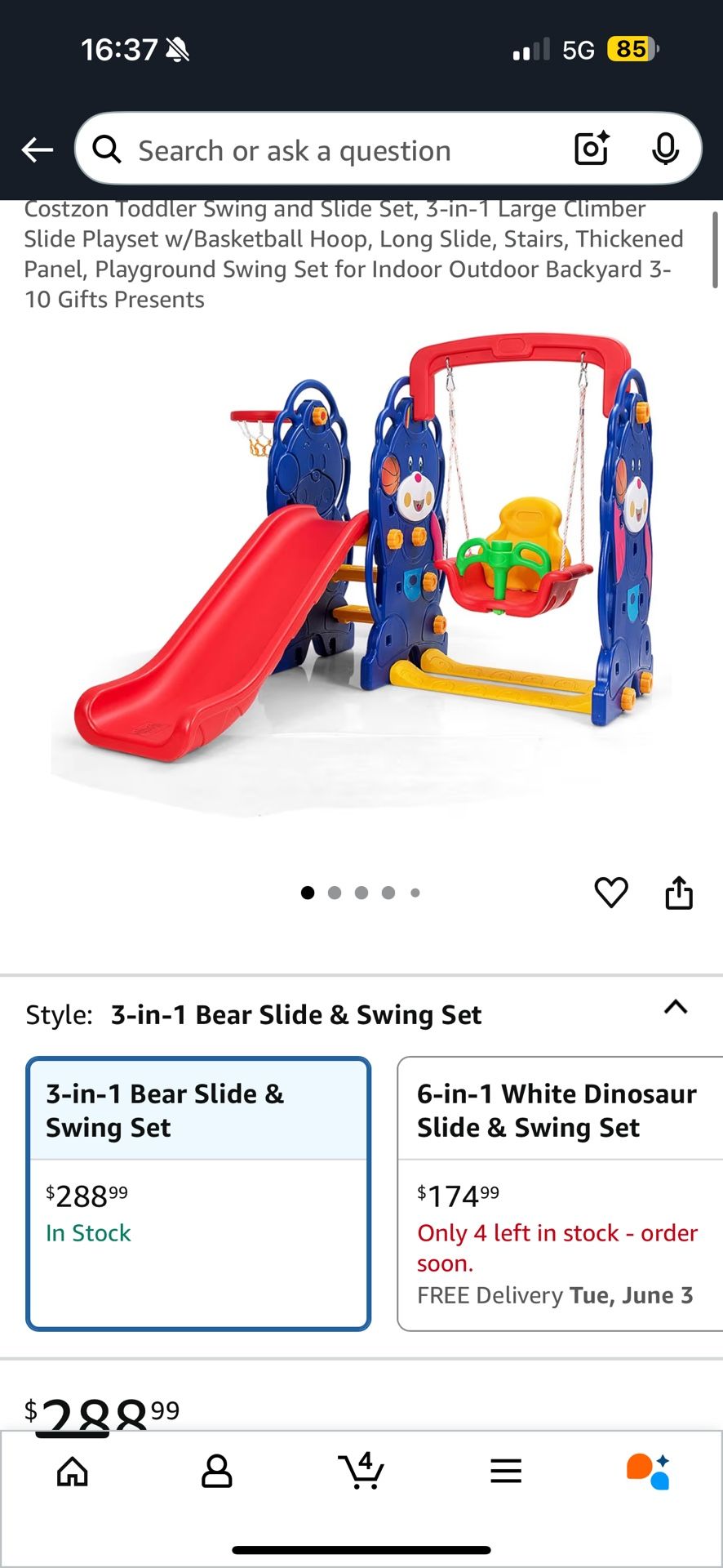 Costzon Toddler Climber and Swing Set
