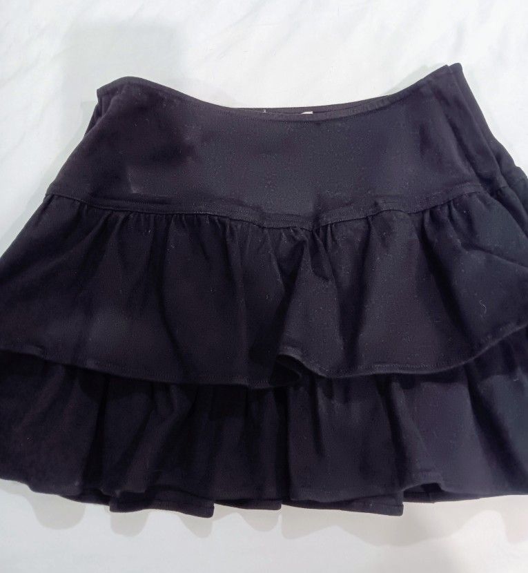 Ladies L.A. Hearts Black Ruffle Mini Skirt