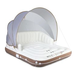 Canopy Inflatable Pool Float Lounge Swimming Raft