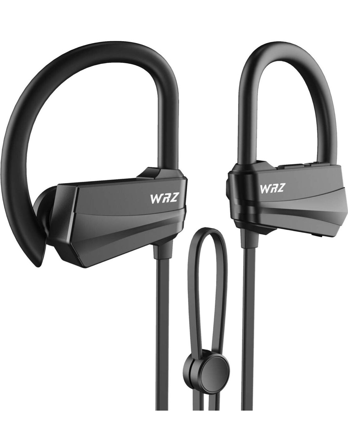 WRZ S4 Wireless Bluetooth Headphones Running in-Ear Earbuds Mic IPX7 Sweatproof HD Stereo Earphones Sport Gym Workout 9 Hours Battery (Black)