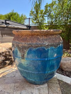 Extra Large Glazed Ceramic Planter – 31” Tall