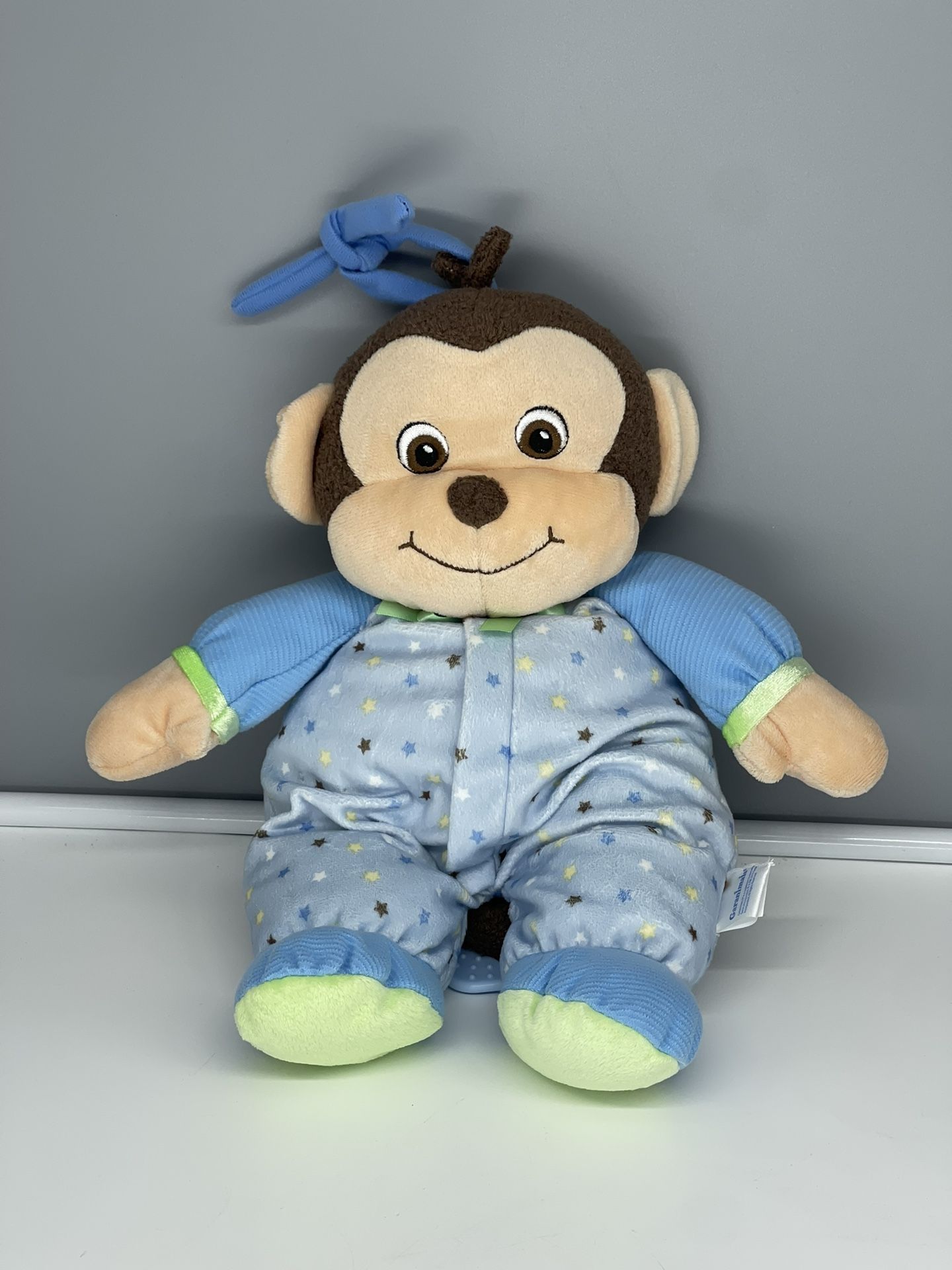 2010 Garanimals Blue Star Musical Plush Monkey Plays Lullaby - Like New