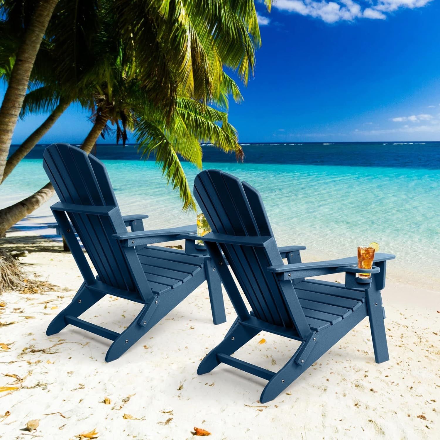 429 Folding Adirondack Chair Set of 2, Fire Pit Chairs, Plastic