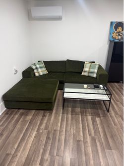 Brand New Beta 98” Modular Sofa + Matching Ottoman (Cypress Green) – Never Used