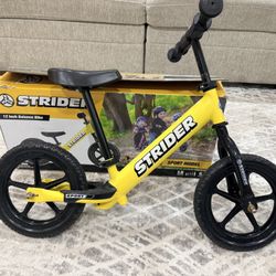 Strider 12” Sport Bike, Yellow - Balance Bicycle for Kids 1 to 4 Years