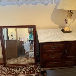 Small Antique Dresser With Mirror