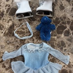 American Girl 2002 Vintage Ice Skating Set + Bear