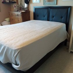 FULL SIZE WOODEN UPHOLSTERED BED FRAME, MATTRESS NOT INCLUDED 