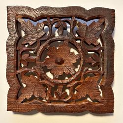 Indian Carved Wood Trivet