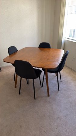 Solid Wood Dining Table & Chairs for Four