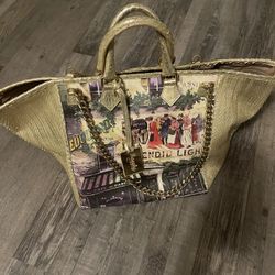 Nataly Moulin Rouge Golden  Python LG tote 👜 Bag 