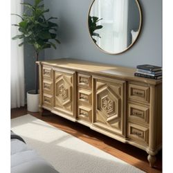 Vintage 1970s Dresser / Credenza – Geometric Front Design $325 OBO