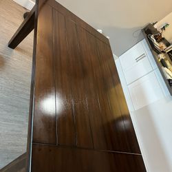 Wood Table With Wide Seat Matching Chairs