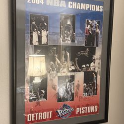 NBA 2004 Championship Poster already framed