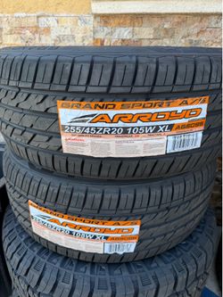 255/45/20 ARROYO ALL SEASON 4 NEW TIRES INSTALLED ✅ INSTALADAS ✅ WE DO ALIGMENT ✅🔥