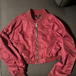 Ladies  Oversized Crop Bomber Jacket 