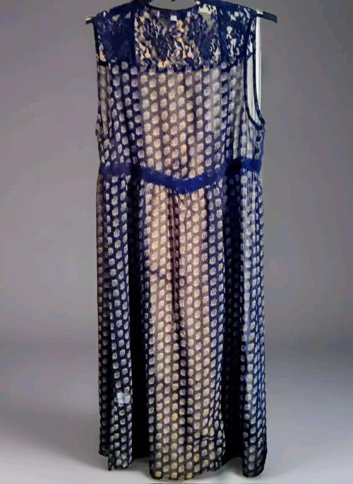 Late For Dinner XO-Womens-Med-Blue-Long- Sleeveless Cover-up