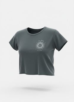 Amana “La Soil La Luna” Sun & Moon Graphic Crop Tee - Size L