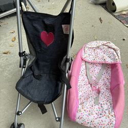 Used kids doll stroller and car seat FREE
