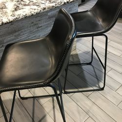 Black Leather Bar Stool