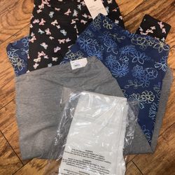 Lot Of 4 Pairs Girls Leggings, Sz 10/12