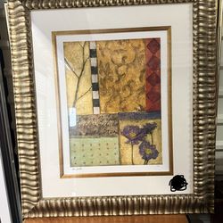 VTG Authenticated & Signed Sean Jacob “Seeds of Time I” Artwork in a beautiful golden gilded frame