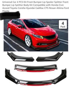Universal Front Bumper Lip Splitter 4-Piece Kit