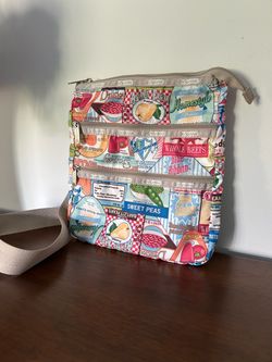 LeSportSac Vintage Food Labels crossbody purse excellent condition
