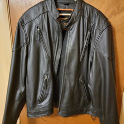 Classic Leather Riding Jacket.