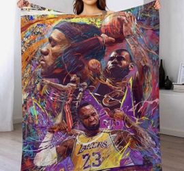 New LeBron James Lakers Blanket. Awesome gift!