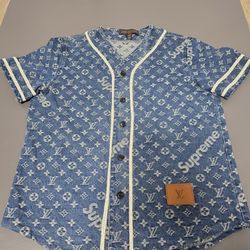 Louis Vuitton X Supreme Denim Jersey Size 48