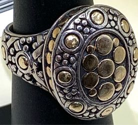 Hohn Hardy Size 6 Ladies Ring, 925 Silver/18KGold Accents