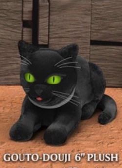 RAIDOU Remastered Soulless Army Gouto Doji 6 Inch Plush Black Cat Pin Toy Detect