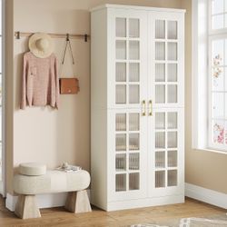 New assembled 71-Inch Tall Shoe Cabinet with Doors, 8-Tier Shoe Storage with Adjustable Shelves, Modern Shoe Organizer Shoe Rack Cabinet for Entryway,